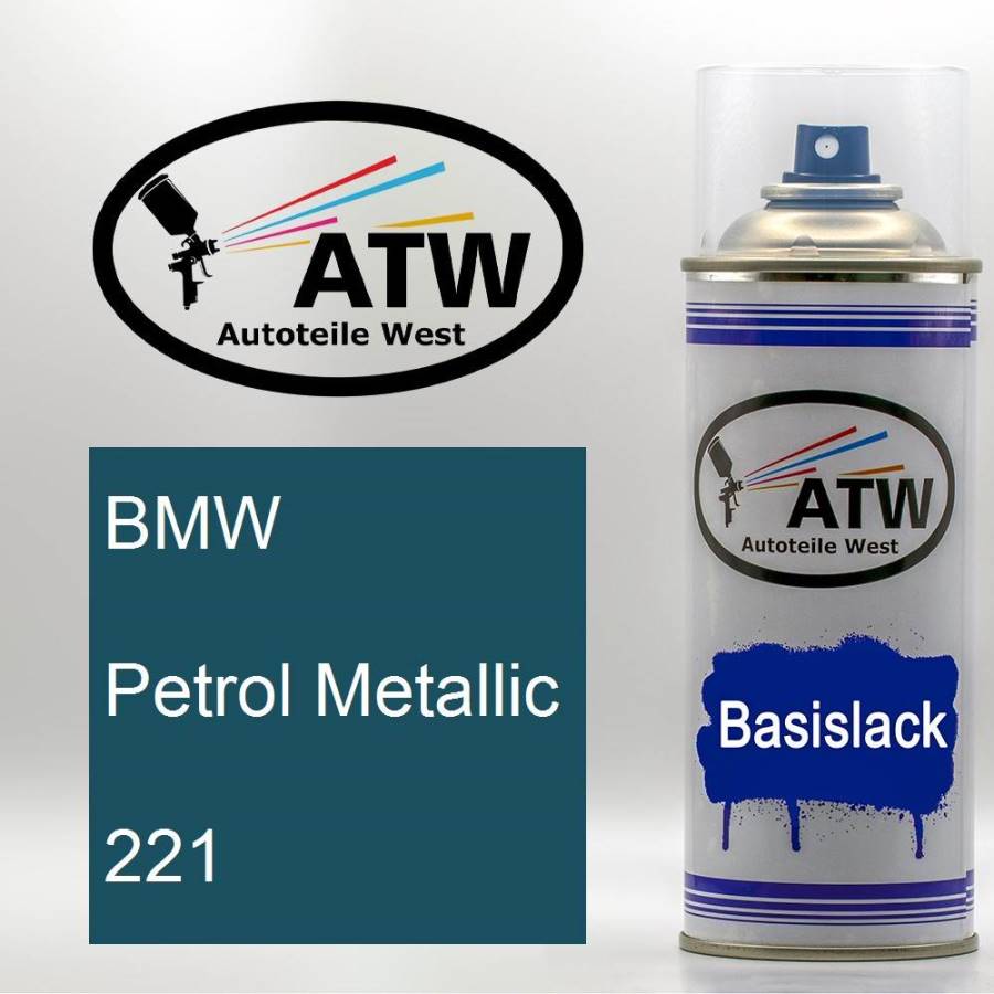 BMW, Petrol Metallic, 221: 400ml Sprühdose, von ATW Autoteile West.